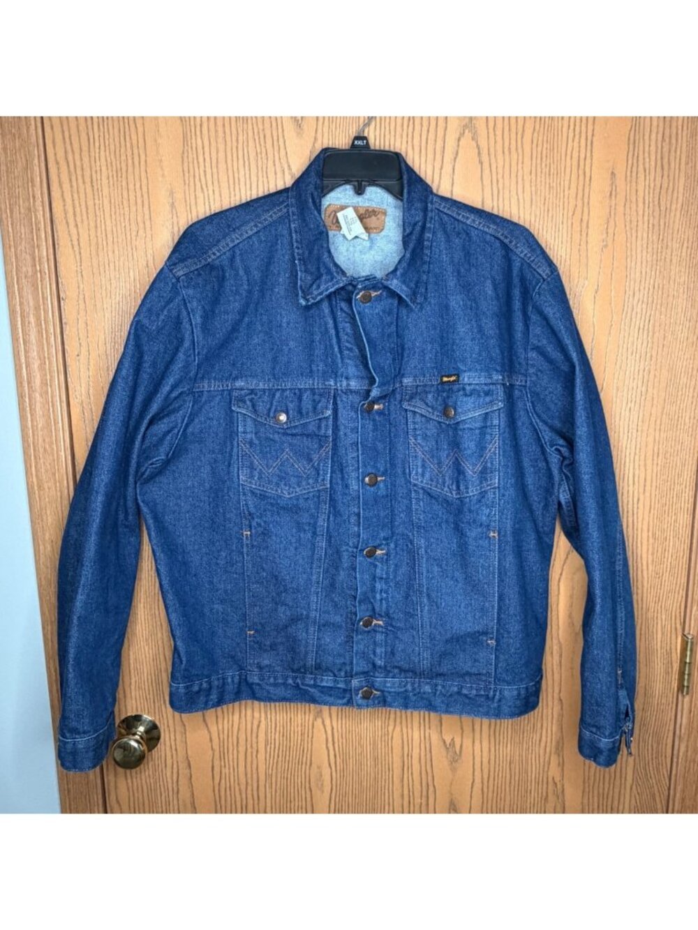 Wrangler Mens Authentic Western Denim Jacket XXL Blue 100% Cotton 74145PW Mexico